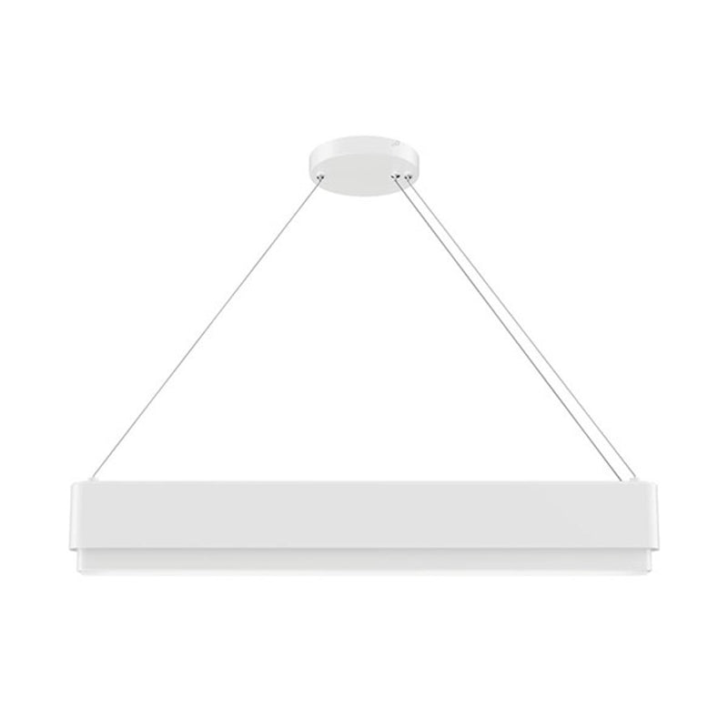 Kichler Walman 35in 1-Light Linear Chandelier | White Steel | Kitchen Island & Dining Room | 1050 Lumens, 3000K, Dimmable | Model 84316WH
