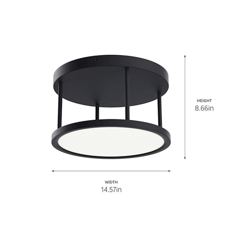 Kichler Lavi 9in 1-Light Semi Flush Mount | White Steel | Bedroom & Hallway | 950 Lumens 3000K Dimmable | Model 84319WH