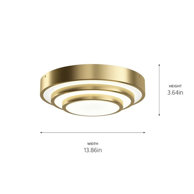 Kichler Dombard 14in 1-Light Flush Mount | Modern Matte Black Steel | Bedroom & Hallway | 1100 Lumens 3000K Dimmable | Model 84320MBK
