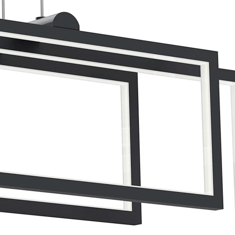 Kichler Jestin 38in 3-Light Linear Chandelier | Matte Black Steel | Kitchen Island & Dining Room | 38 x 6 x 9 in | Model 84322MBK