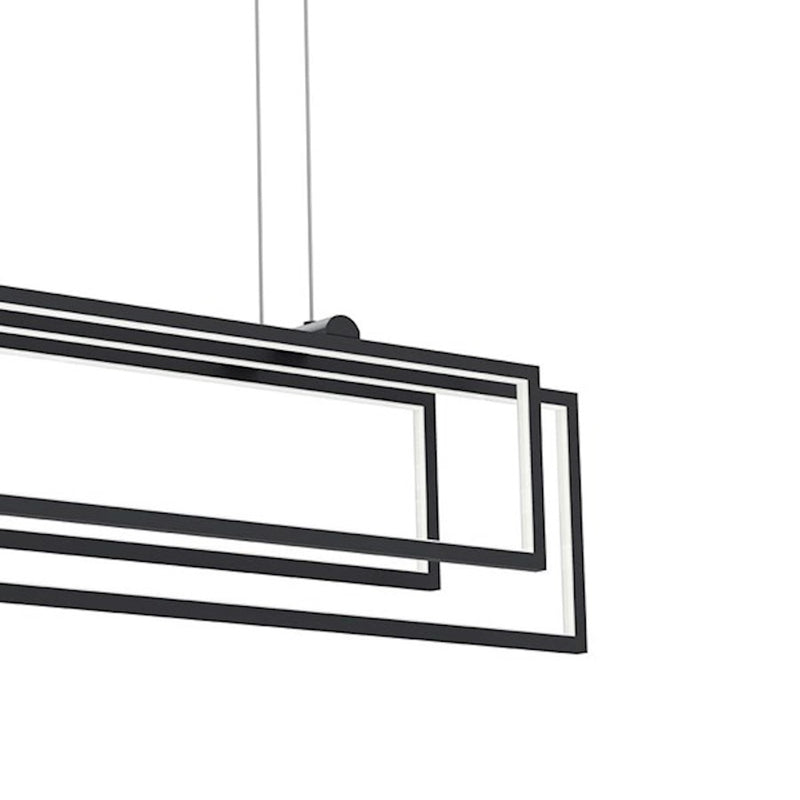 Kichler Jestin 38in 3-Light Linear Chandelier | Matte Black Steel | Kitchen Island & Dining Room | 38 x 6 x 9 in | Model 84322MBK