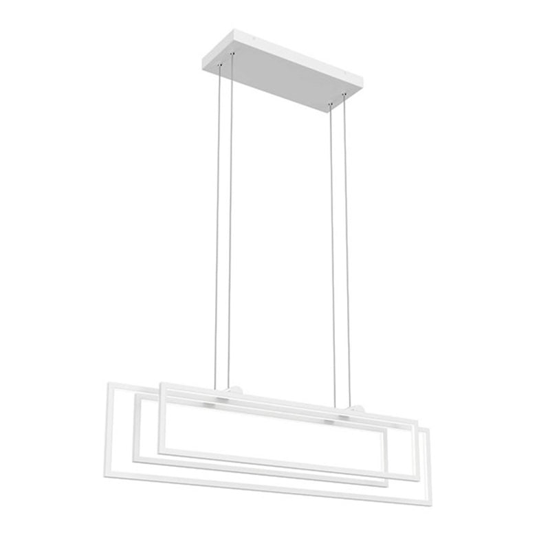 Kichler Jestin 38in 3-Light Linear Chandelier | Matte Black Steel | Kitchen Island & Dining Room | 38 x 6 x 9 in | Model 84322MBK