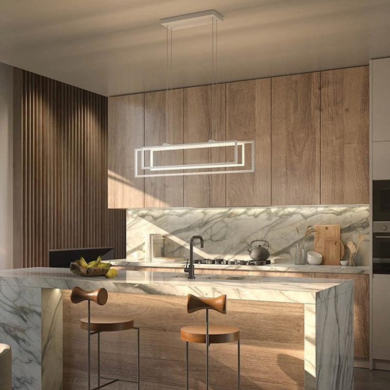 Kichler Jestin 38in 3-Light Linear Chandelier | Matte Black Steel | Kitchen Island & Dining Room | 38 x 6 x 9 in | Model 84322MBK
