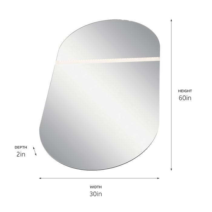 Kichler Radana 30" LED Vanity Mirror, Aluminum/Etched