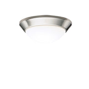 Kichler Ceiling Space 10in 1-Light Flush Mount | Contemporary Brushed Nickel and Etched Opal Glass | Hallway & Bedroom | 10 x 4.25 in | Model 8880NI