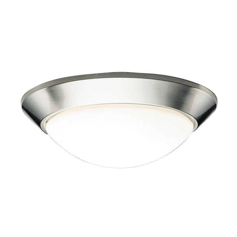 Kichler Ceiling Space 16.5in 2-Light Flush Mount | Brushed Nickel and Satin Etched Opal Glass | Hallway & Bedroom | 16.5 x 5.5 in | Model 8882NI