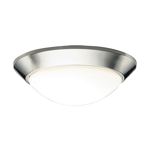 Kichler Ceiling Space 16.5in 2-Light Flush Mount | Brushed Nickel and Satin Etched Opal Glass | Hallway & Bedroom | 16.5 x 5.5 in | Model 8882NI