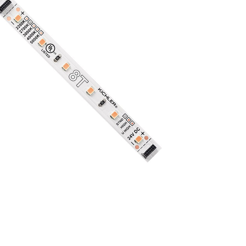 Kichler 8T Tape Light 100ft 2700K White | LED Under Cabinet Lighting | Living Room & Bedroom Cove Light | 110 lm/ft, 24V DC | Model 8T1100S27WH