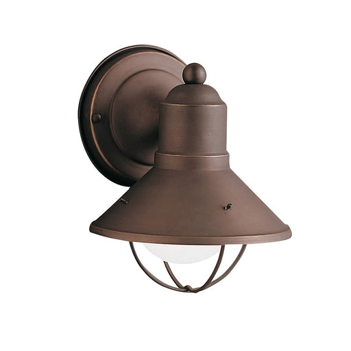 Kichler Seaside 6in 1-Light Outdoor Wall Sconce | Rustic Olde Bronze Aluminum | Covered Patio & Entryway | 6 x 7.5 x 6.5 in | Model 9021OZ