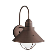 Kichler Seaside Outdoor Wall Light 1-Light | Rustic Olde Bronze Aluminum | Covered Patio & Entryway | 10.25 x 14.25 in | Model 9023OZ