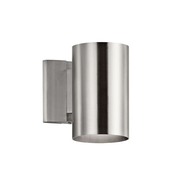 Kichler Wall Cylinder 1-Light | Brushed Aluminum | Outdoor Entryway & Patio | 4.75 x 7 in | Model 9234BA