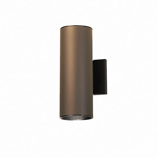 Kichler Wall Cylinder 12in 2-Light Outdoor Sconce | Contemporary Architectural Bronze Aluminum | Entryway & Covered Patio | 4.5 x 12 in | Model 9244AZ