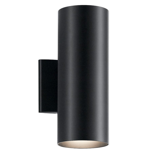 Kichler 2-Light Outdoor Wall Sconce | Contemporary Black | Covered Patio & Entryway | 7 x 5 x 12 in, Damp Rated | Model 9244BK