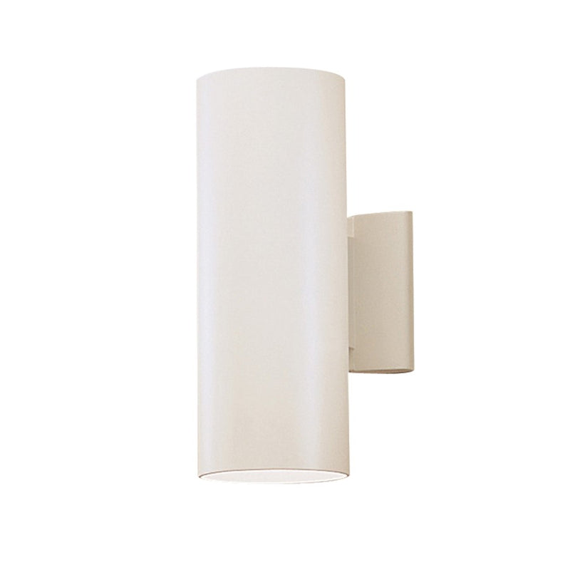 Kichler 12in 2-Light Outdoor Wall Sconce | Modern White Aluminum | Covered Patio & Entryway | 4.5 x 12 in | Model 9244WH