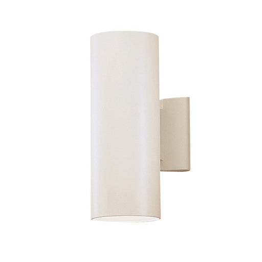 Kichler 12in 2-Light Outdoor Wall Sconce | Modern White Aluminum | Covered Patio & Entryway | 4.5 x 12 in | Model 9244WH