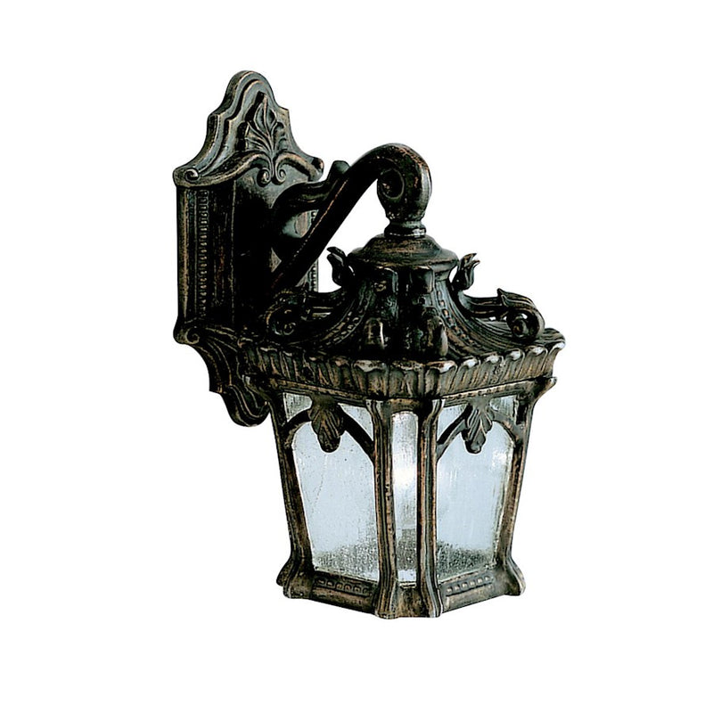 Kichler Tournai 10in 1-Light Outdoor Wall Sconce | Traditional Londonderry and Clear Seeded Glass | Covered Porch & Entryway | Model 9355LD