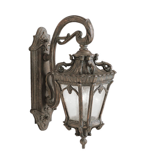 Kichler Tournai 24in 2-Light Outdoor Wall Sconce | Londonderry Clear Seeded Glass | Covered Patios & Entryways | 10 x 24 in | Model 9357LD