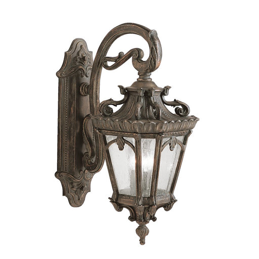 Kichler Tournai 29in 3-Light Outdoor Wall Lantern | Traditional Londonderry Cast Aluminum Clear Seeded Glass | Covered Patio | Model 9358LD