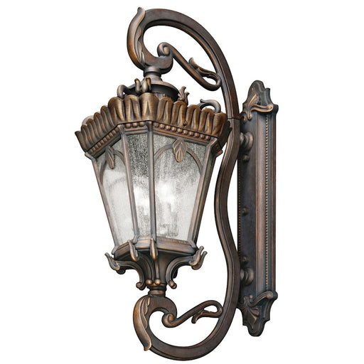 Kichler Tournai 17in 4-Light Outdoor Wall Sconce | Londonderry Clear Seeded | Covered Patio | H 46 in | Model 9360LD