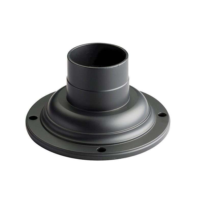 Kichler Accessory Pedestal Adaptor | Black Cast Aluminum | Outdoor Post & Fence Mount | 7in W x 4in H | Model 9530BK
