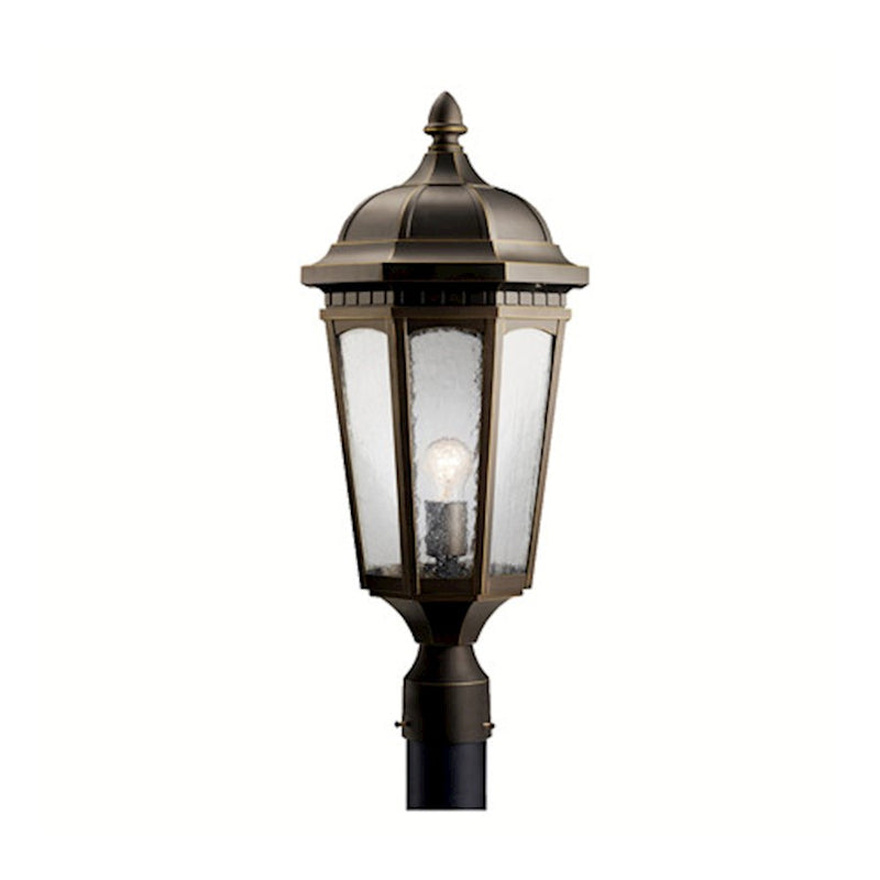 Kichler Courtyard 27in 3-Light Outdoor Post Light | Traditional Rubbed Bronze Aluminum | Garden & Driveway | 12.25 x 27 in | Model 9533RZ