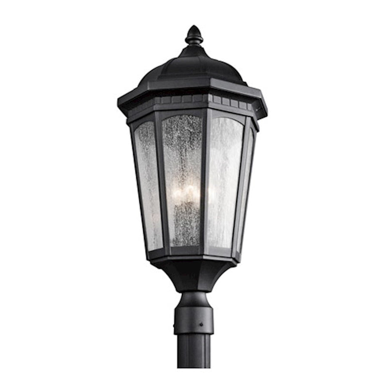 Kichler Courtyard 27in 3-Light Outdoor Post Light | Traditional Rubbed Bronze Aluminum | Garden & Driveway | 12.25 x 27 in | Model 9533RZ
