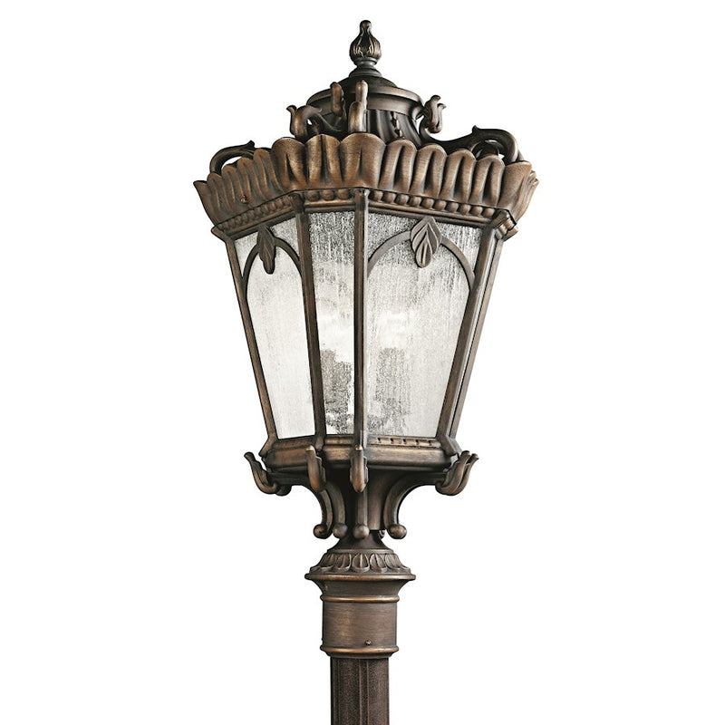 Kichler Tournai 37.5in 4-Light Outdoor Post Light | Londonderry Cast Aluminum | Driveway & Garden | 17 x 37.5 in, Wet Rated | Model 9565LD