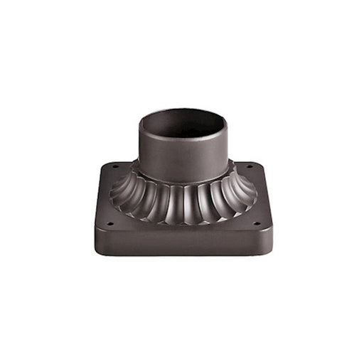 Kichler Accessory 6in Pedestal Mount | Architectural Bronze Aluminum | Outdoor Post Light Mount | 6 x 6 x 4 in | Model 9592AZ