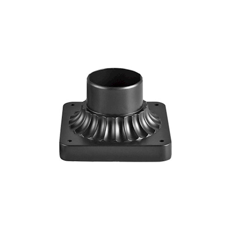Kichler Accessory Pedestal Mount | Black Aluminum Outdoor Post Light | Garden & Pathway | 6 x 4 in | Model 9592BK