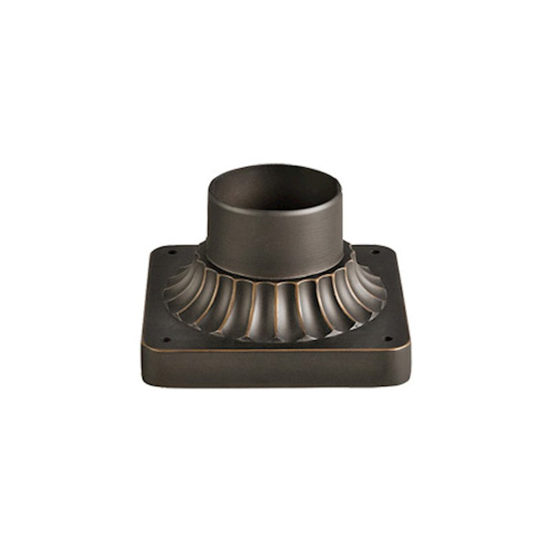 Kichler Pedestal Mount | Rubbed Bronze Aluminum Outdoor Post Light Accessory | 5.75 x 3.5 in | Model 9592RZ