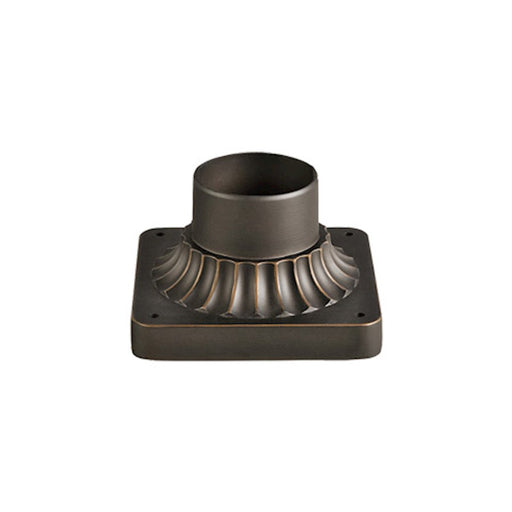 Kichler Pedestal Mount | Rubbed Bronze Aluminum Outdoor Post Light Accessory | 5.75 x 3.5 in | Model 9592RZ