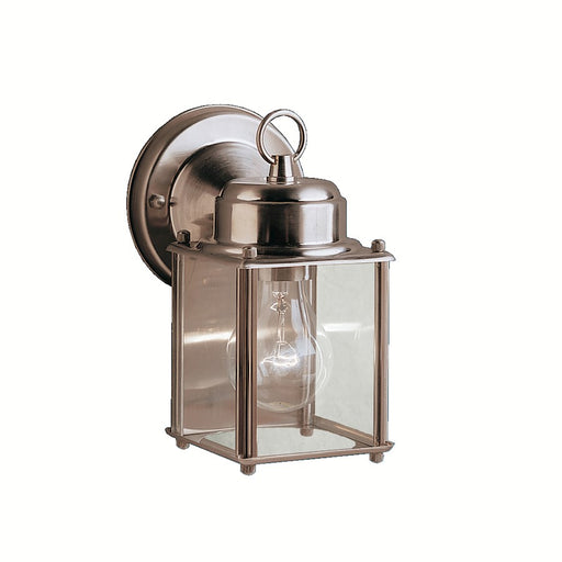 Kichler New Street 1-Light Outdoor Wall Lantern | Traditional Stainless Steel Clear Glass | Entryway & Covered Patio | 5 x 8 in | Model 9611SS