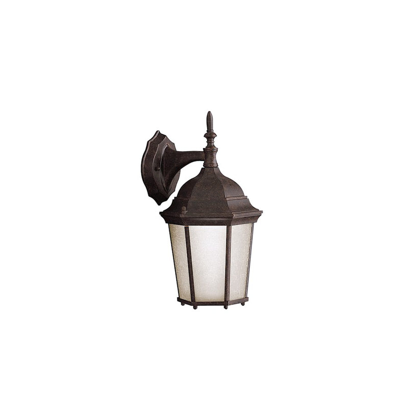 Kichler Madison 1-Light Outdoor Wall Lantern | Tannery Bronze Cast Aluminum | Entryway & Patio | 8 x 14.75 in, Clear Beveled Glass | Model 9650TZ