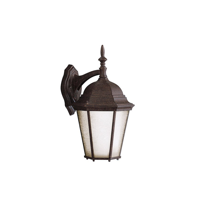 Kichler Madison 1-Light Outdoor Wall Sconce | Traditional Tannery Bronze Aluminum and Clear Beveled Glass | Entryway & Covered Patio | Model 9655TZ