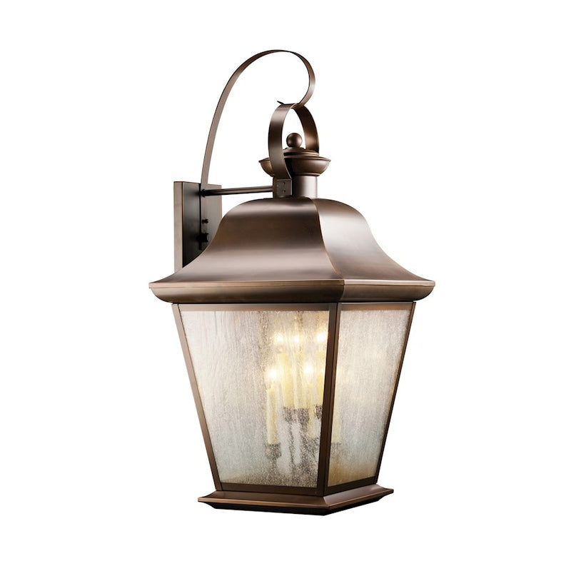 Kichler Mount Vernon 16in 6-Light Outdoor Wall Lantern | Traditional Olde Bronze and Clear Seeded Glass | Entryway & Covered Patio | Model 9703OZ