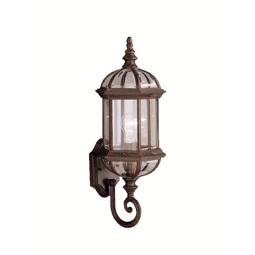 Kichler Barrie Outdoor Wall 1-Light 8x21.75in Tannery Bronze | Traditional Outdoor Sconce with Clear Beveled Glass | Wet Rated, Cast | Model 9736TZ