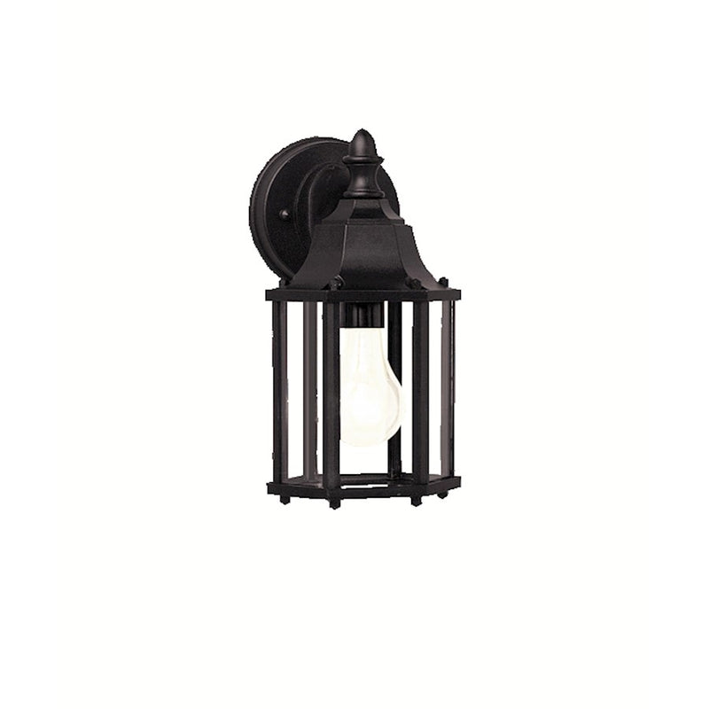 Kichler Chesapeake 6in 1-Light Outdoor Wall Sconce | Traditional Black and Clear Beveled Glass | Entryway & Covered Patio | 6 x 10 in | Model 9774BK