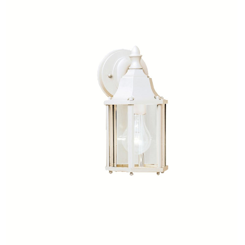 Kichler Chesapeake 6in 1-Light Outdoor Wall Lantern | Traditional White and Clear Beveled Glass | Covered Patio & Entryway Sconce | Model 9774WH