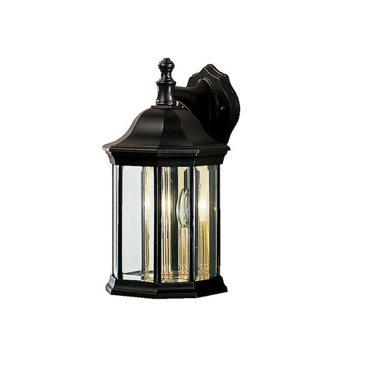 Kichler Chesapeake 15.5in 3-Light Outdoor Wall Sconce | Traditional Black and Clear Beveled Glass | Covered Patio & Entryway | Model 9777BK