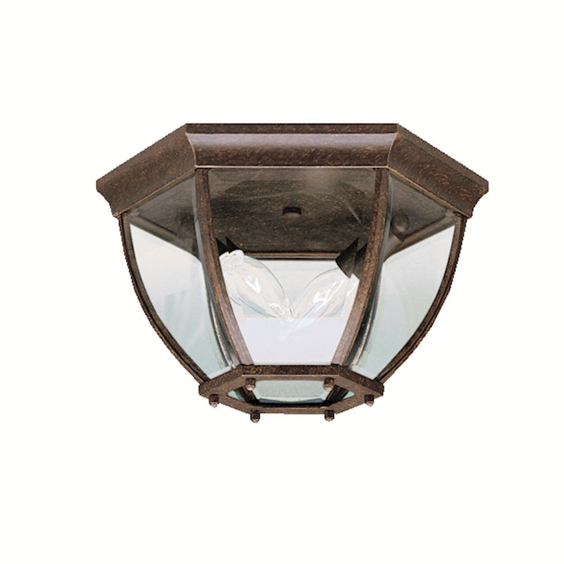 Kichler Outdoor Ceiling 2Lt, Tannery Bronze, Clear Beveled