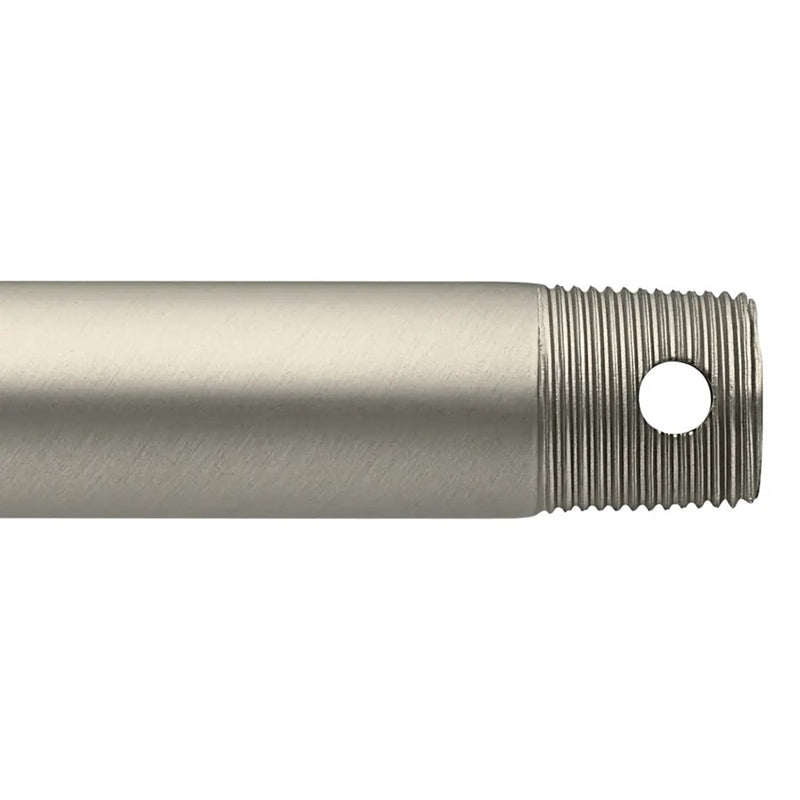 Kichler Accessory 12in Single Threaded Ceiling Fan Downrod | Steel Brushed Nickel | Standard Ceiling Fan Extension | 12 in L | Model C2603-NI