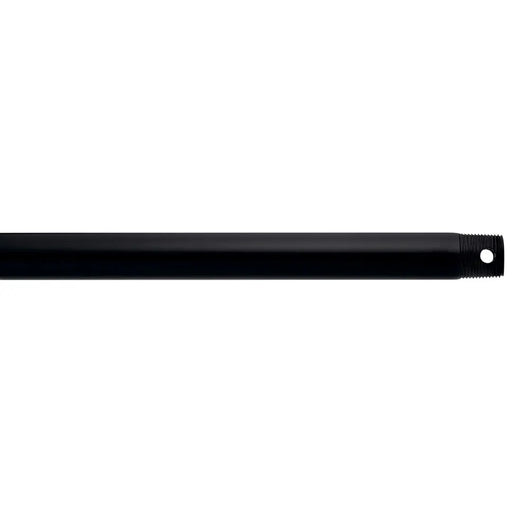 Kichler 18in Single Threaded Ceiling Fan Downrod | Matte Black Steel | Low Ceiling Extension | 18 in L | Model C2604-BK