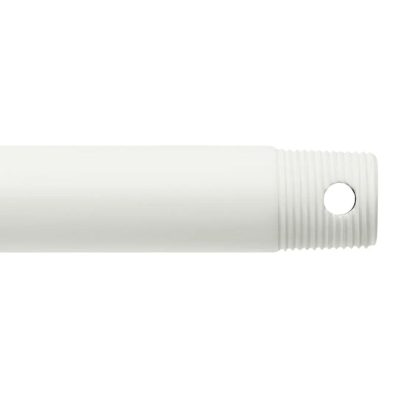Kichler Accessory 24in Single Threaded Ceiling Fan Downrod | Matte White Steel | Ceiling Fan Extension | 24 in L | Model C2605-MWH