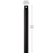 Kichler 24in Single Threaded Ceiling Fan Downrod | Satin Natural Bronze Steel | Ceiling Fan Accessory | 24 in L | Model C2605-SNB