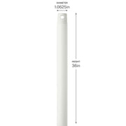 Kichler Accessory 36in Single Threaded Ceiling Fan Downrod | Steel Matte White | Ceiling Fan Extension for High Ceilings | 36 in L | Model C2606-MWH