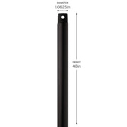 Kichler Accessory 48in Single Threaded Ceiling Fan Downrod | Satin Natural Bronze Steel | Standard Ceiling Fan Replacement | 48 in L | Model C2607-SNB