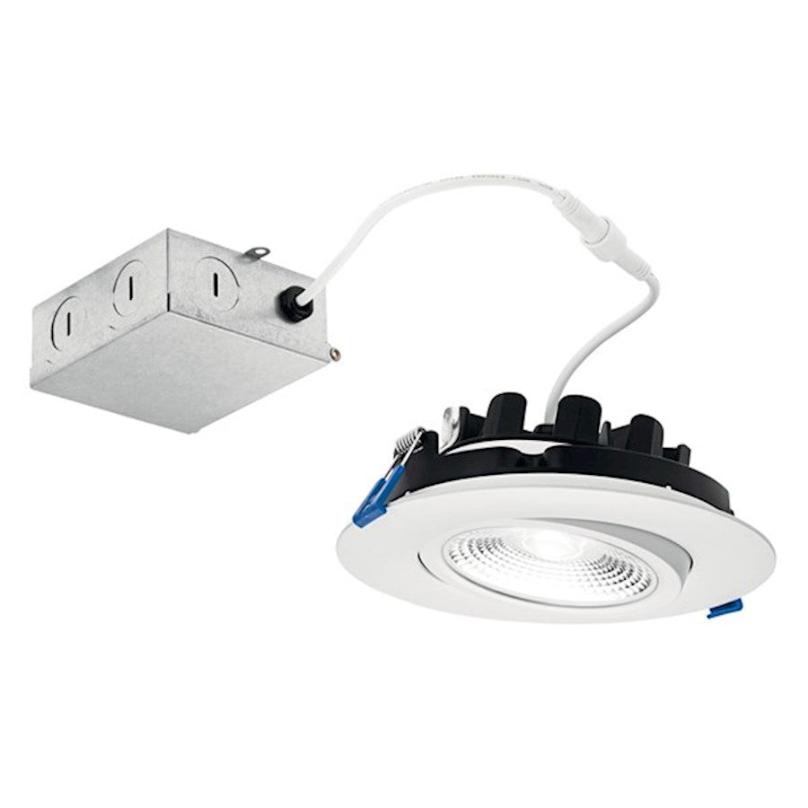 Kichler Direct To Ceiling Gimble Downlight, White/Frosted