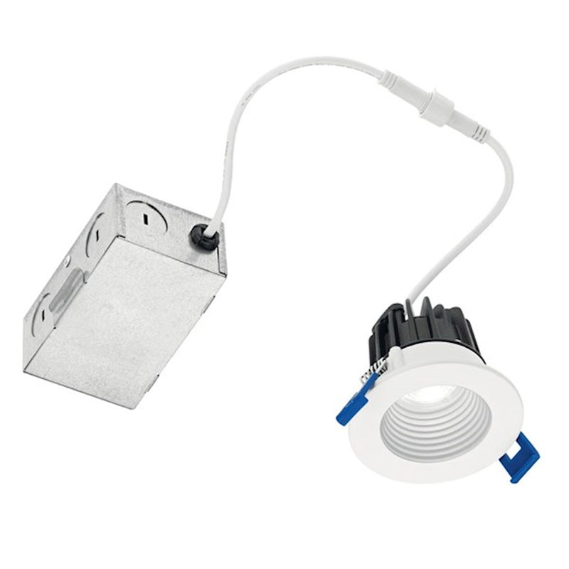 Kichler Direct-to-Ceiling Mini 2in Recessed LED Downlight | White Aluminum | Accent & Architectural Lighting | 550 Lumens | Model DLMN02R3090WHT