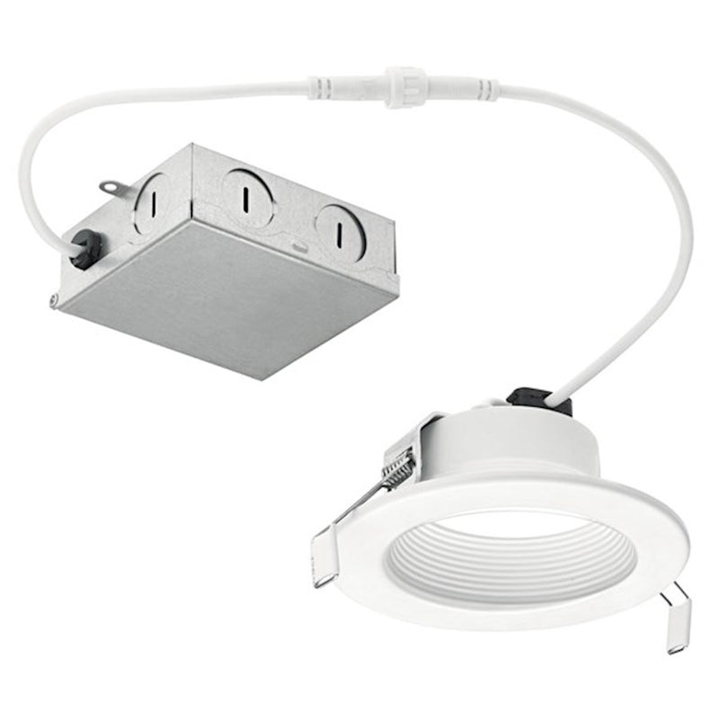 Kichler Direct-to-Ceiling 6in Square Recessed Downlight | 3000K LED, Textured White | Kitchen & Living Room | 8 x 22 x 2 in | Model DLRC06S3090WHT