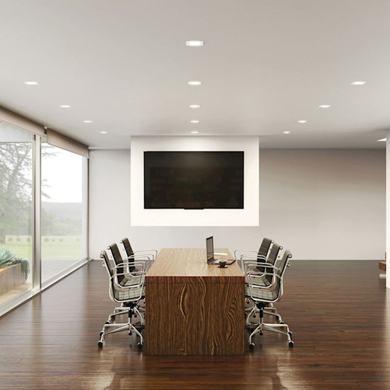 Kichler Direct-to-Ceiling 6in Square Recessed Downlight | 3000K LED, Textured White | Kitchen & Living Room | 8 x 22 x 2 in | Model DLRC06S3090WHT